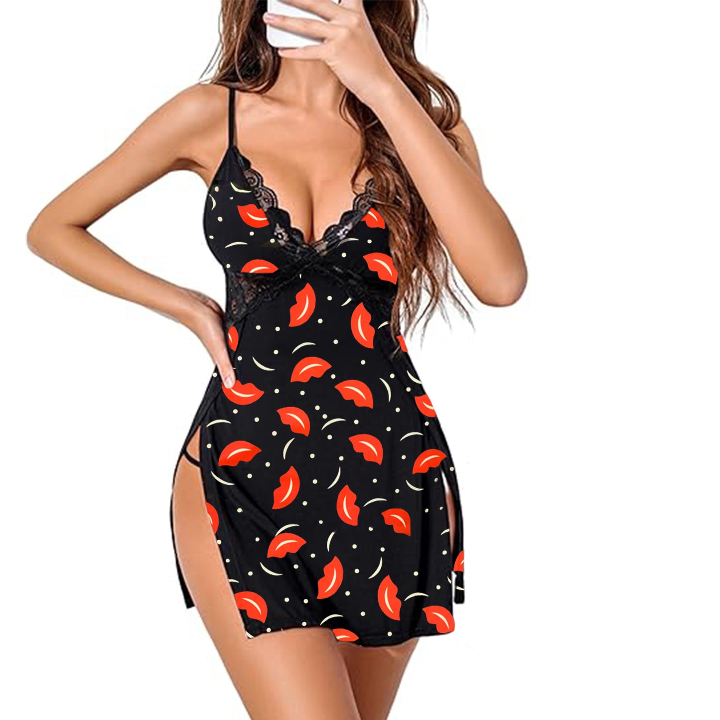 Dark Desire: Sultry Side-Slit Babydoll
