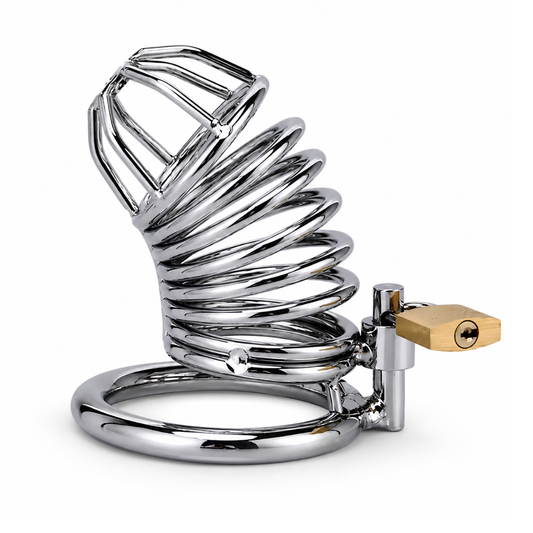 Luv Steel Guard Stainless Steel Male Chastity Cage with Secure Lock – 50 mm
