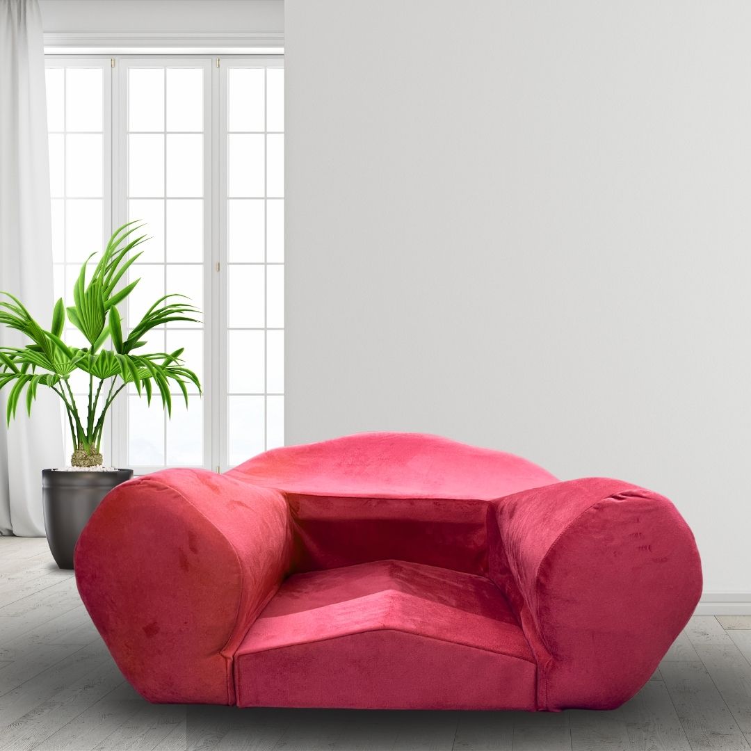 Luvottica Red Fabric Dhyanam Seat - Meditation Seat- Yoga Cushion