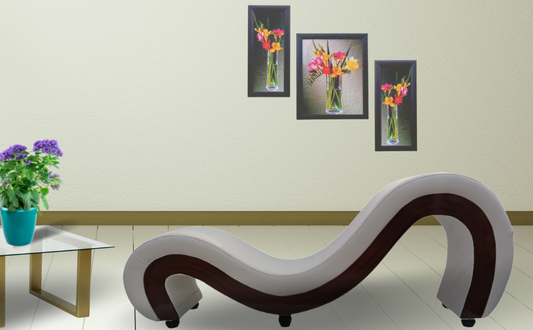 Ligneous Love Couch -Tantra Couch - Premium Yoga Couch (Cream Color) – Designer Curve Sofa for Stability and Comfort | Luvottica