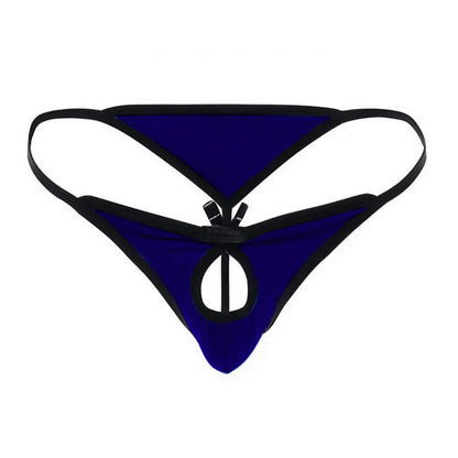 Men's Red and Royal Blue Microfiber Thong Underwear