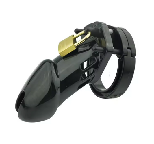 Black Chastity Cage with Secure Lock for Male