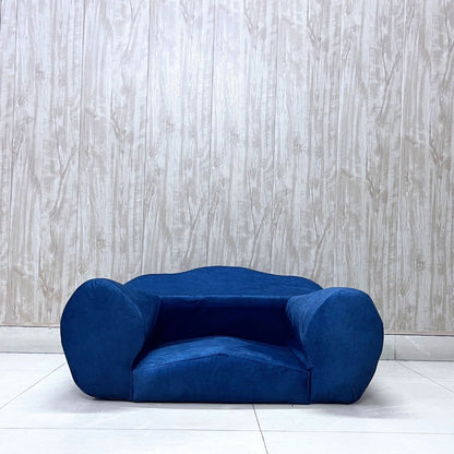 Luvottica Blue Fabric Dhyanam Seat - Meditation Seat- Yoga Cushion