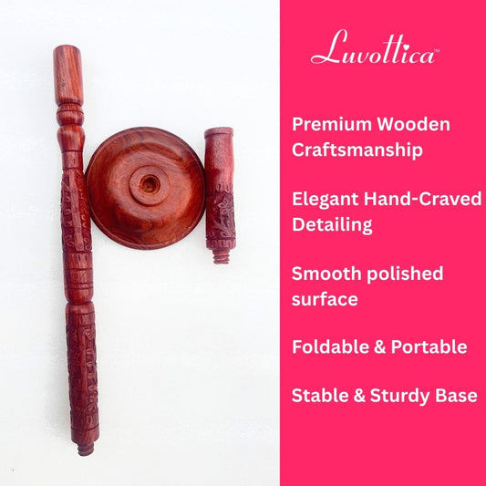 Wooden Trataka Candle Stand for Meditation, decorative finish, well balanced