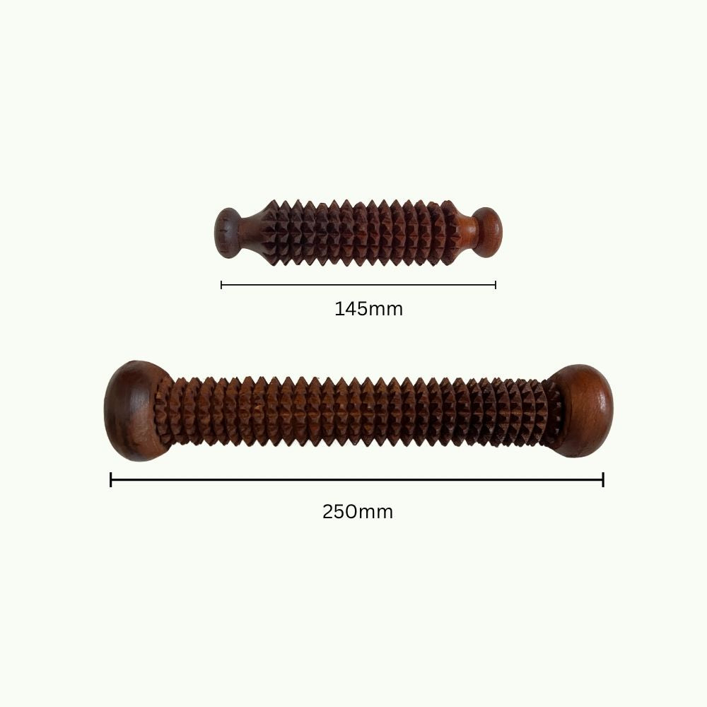 Wooden Flower Cut Massage Roller Set – For Full Body Acupressure & Relaxation