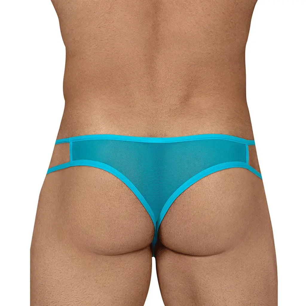 Men's Black and Red Power Net Thong Underwear