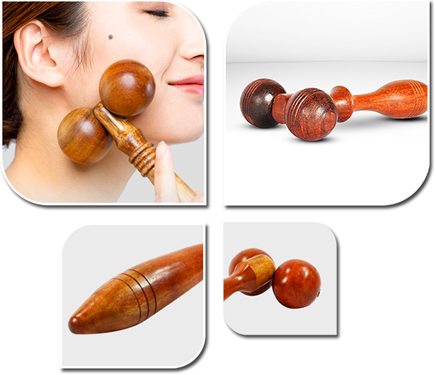 Wooden Massager Roller (Set of Small (qty1) and Medium (qty 1)