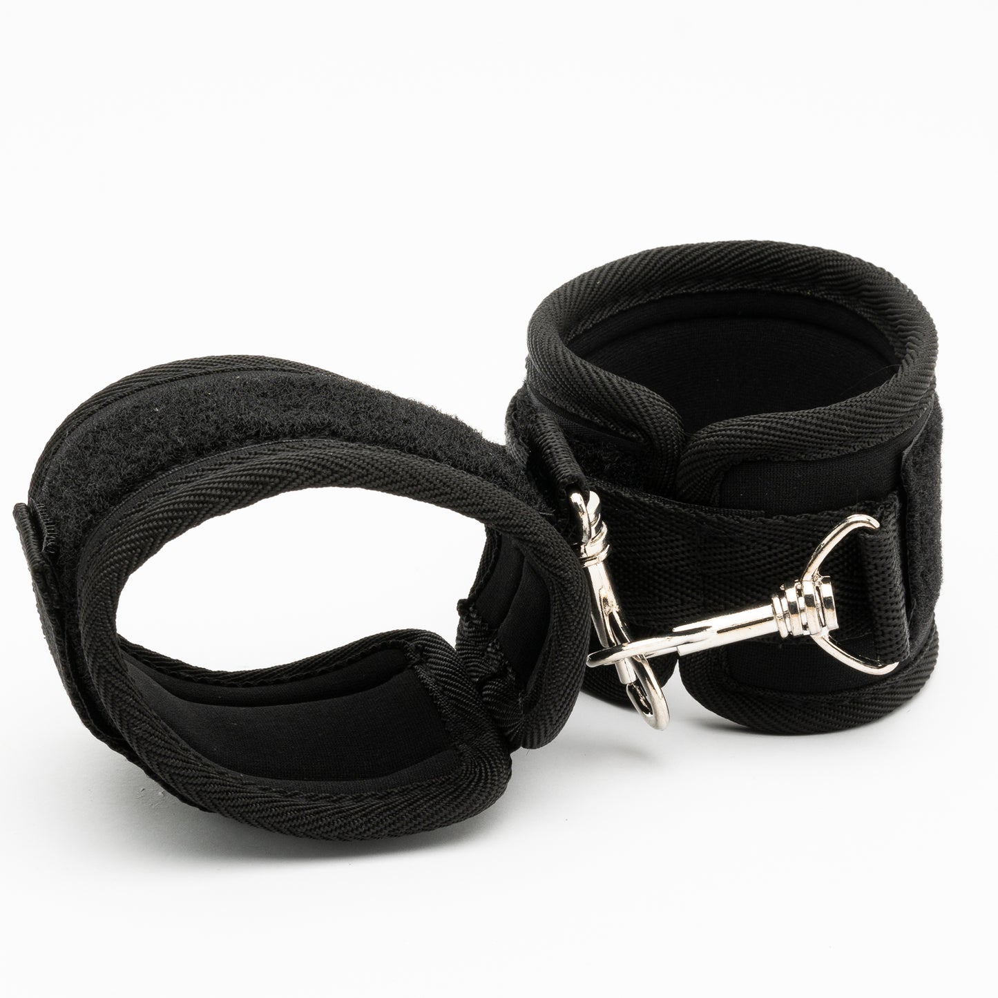 Luxurious Black BDSM Handcuffs - Adjustable and Durable Restraints