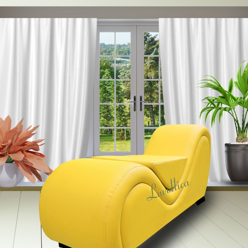 Elite Sunshine Yellow Tantra Sofa -Premium Stylish Couch with Center Cushion – Ergonomic Curved Sofa with Balanced Alignment | Luvottica