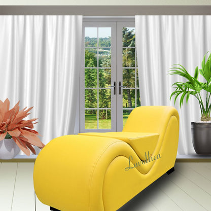 Elite Sunshine Yellow Tantra Sofa -Premium Stylish Couch with Center Cushion – Ergonomic Curved Sofa with Balanced Alignment | Luvottica