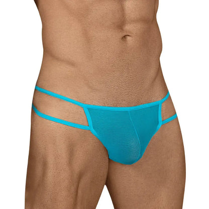 Men's Black and Red Power Net Thong Underwear