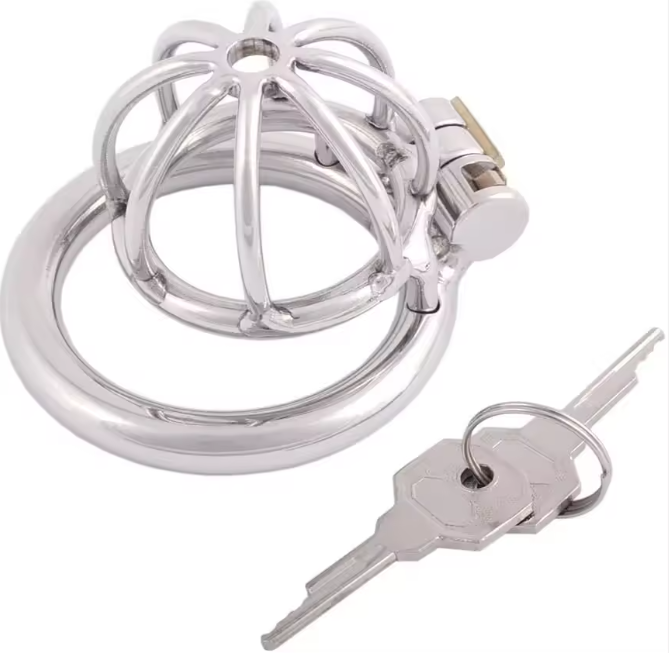 Small Open Bar Stainless Steel Chastity Cage for Men