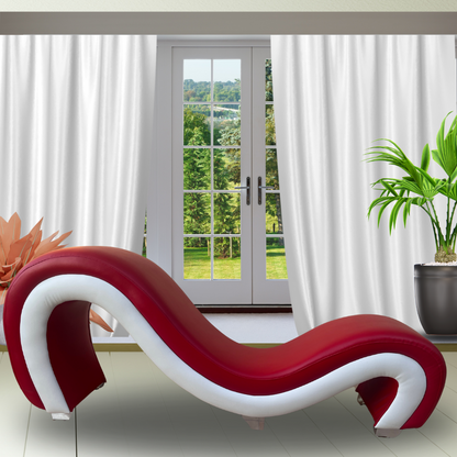Ligneous Premium Leatherette Tantra Couch (Red & White) -Love couch-Tantra Couch - Premium Yoga Couch – Ergonomic Curved Sofa with Balanced Alignment | Luvottica