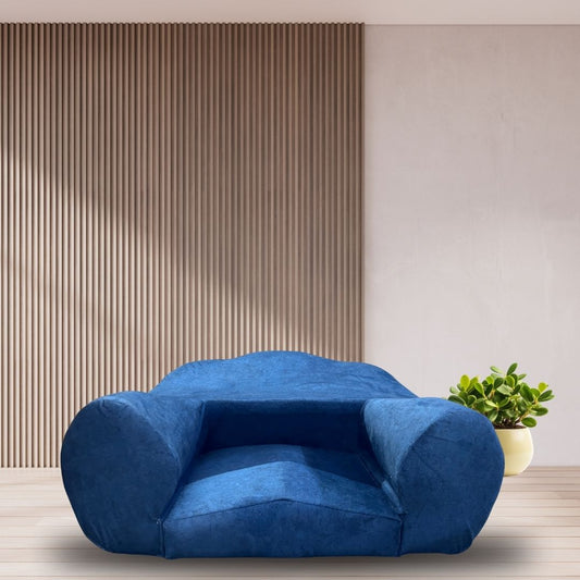 Luvottica Blue Fabric Dhyanam Seat - Meditation Seat- Yoga Cushion