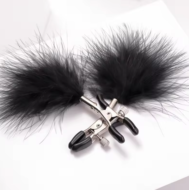 Feather Teaser Tickler for Couples – Soft Black Feather Sensory Play