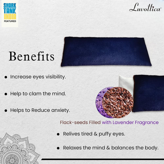 Yoga Eye Pillow, enriched with Lavender & Flax Seeds |  Cotton Fabric