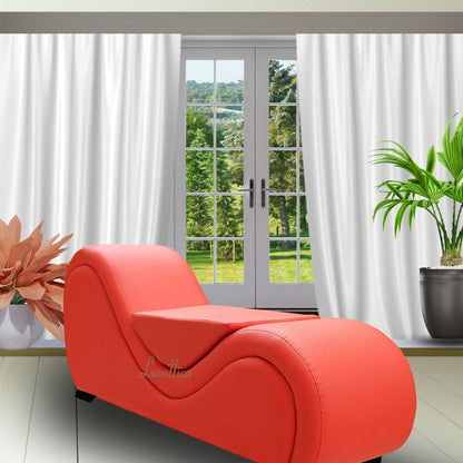 Exotic Red Lovemaking Chair with Centre Cushion – Designer Curve Sofa for Stability and Comfort | Luvottica