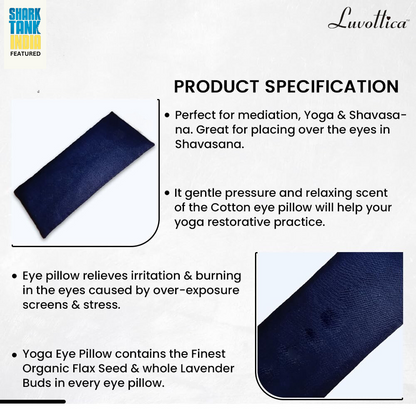 Yoga Eye Pillow, enriched with Lavender & Flax Seeds |  Cotton Fabric