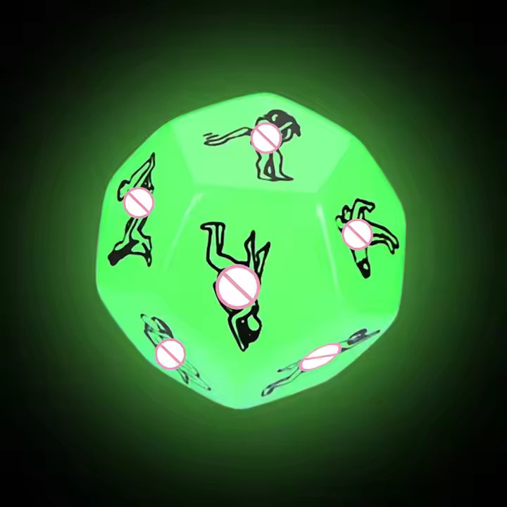 Night Luminous 12 Sided Exotic Love Dice – Glow in the Dark Position Game for Co
