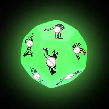 Night Luminous 12 Sided Exotic Love Dice – Glow in the Dark Position Game for Co