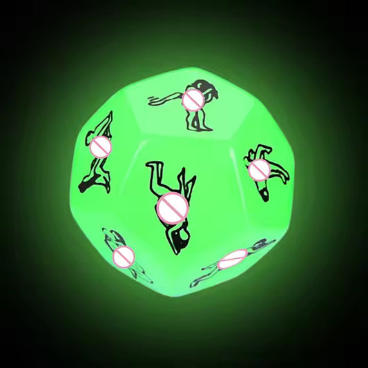 Night Luminous 12-Sided Exotic Love Dice – Glow in the Dark Position Game for Co