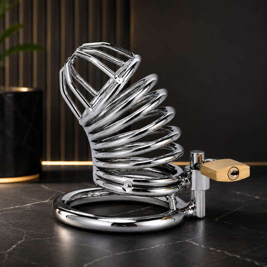 Luv Steel Guard Stainless Steel Male Chastity Cage with Secure Lock – 50 mm