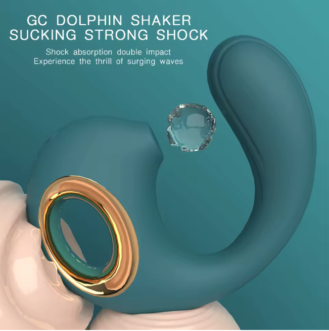 Luv Dolphin Silicone Massager Dual Action Air Pulse & Vibration