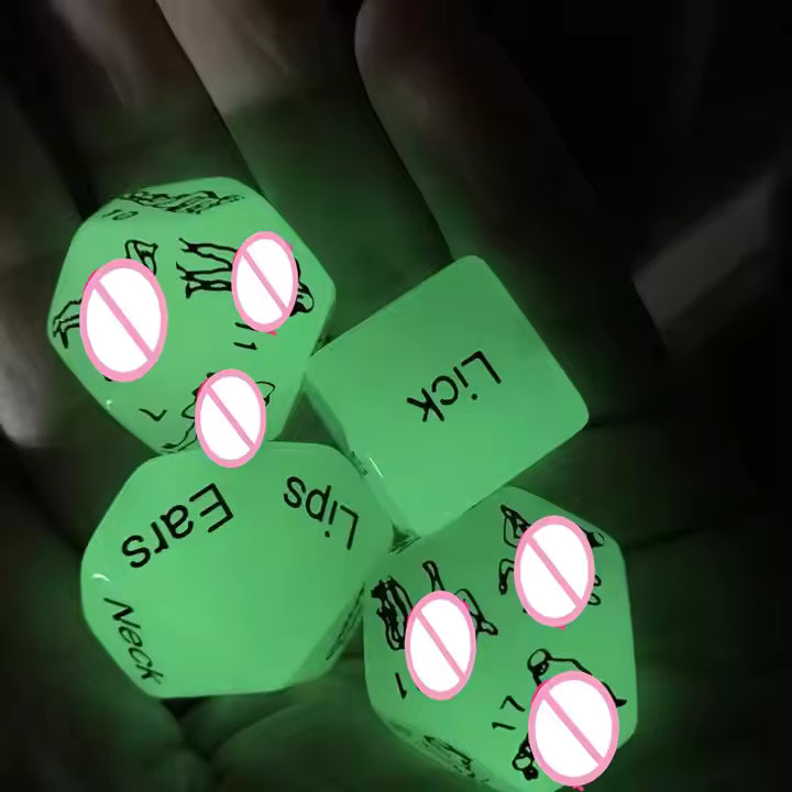 5 Piece Erotic Luminous Love Dice Set – Glow in the Dark Fun for Couples