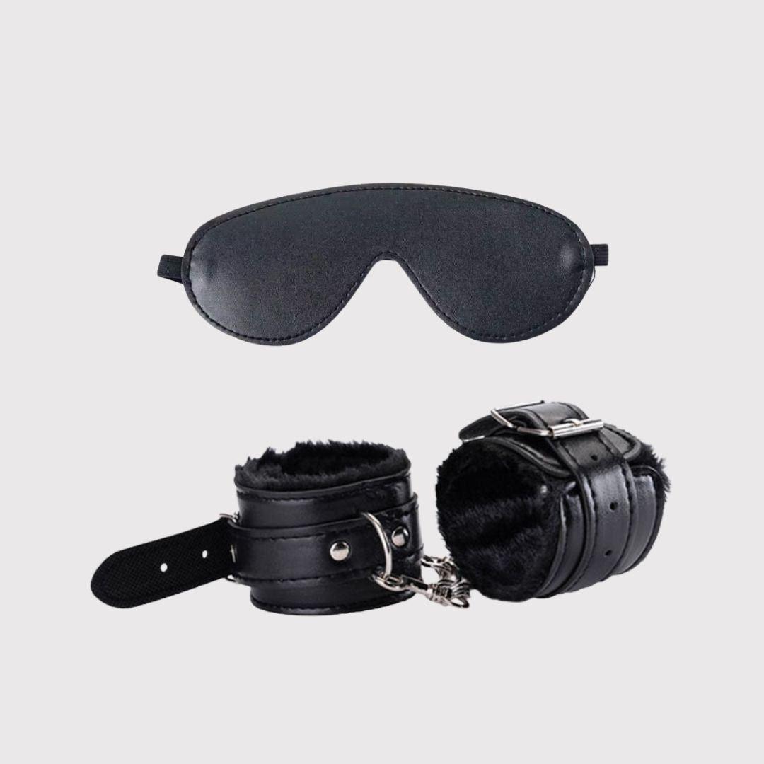 Desire Duo – BDSM Eye Mask & Handcuffs Combo for Couples