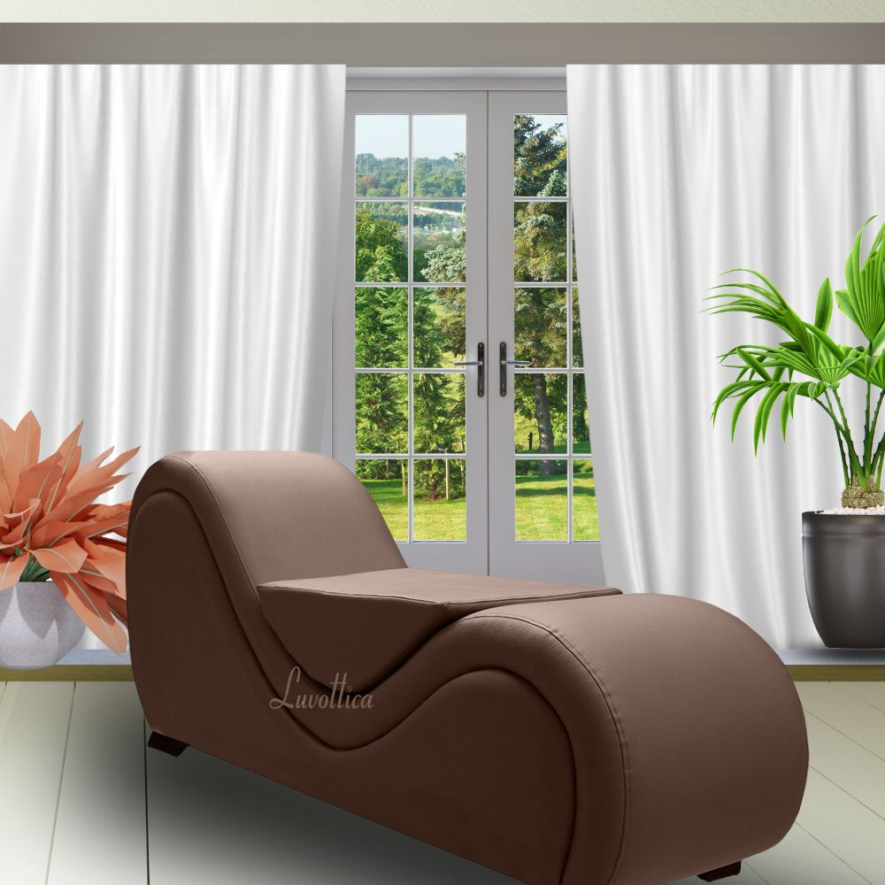 Chocolate Brown Tantra Couch with Center Cushion – Contoured Support Sofa with Multi-Level Design | Luvottica