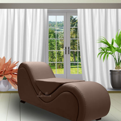 Chocolate Brown Tantra Couch with Center Cushion – Contoured Support Sofa with Multi-Level Design | Luvottica