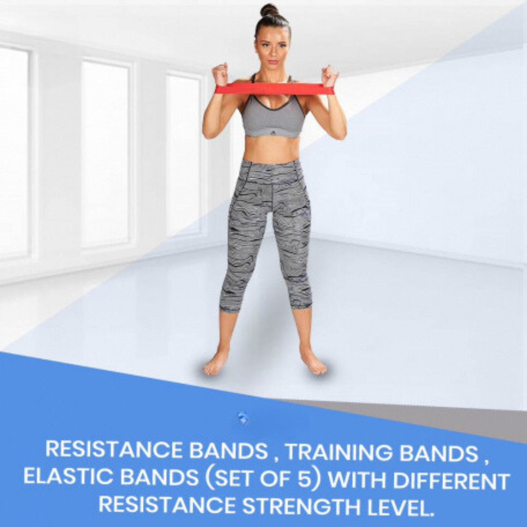Resistance Bands (Set Of 5) - Different Resistance Strength Level