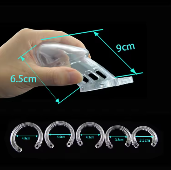 Clear Chastity Cage with Secure Lock for Men