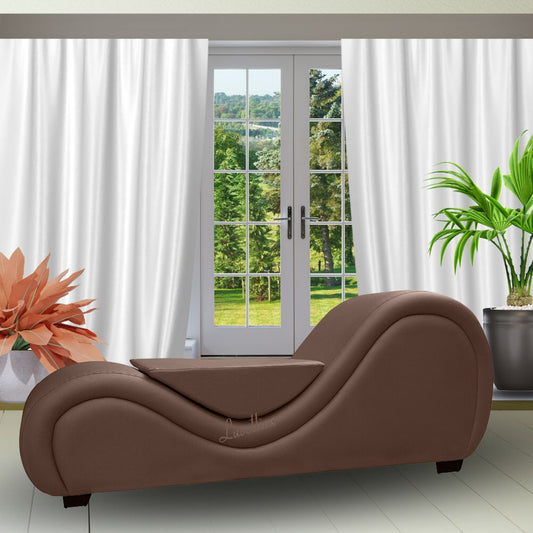 Chocolate Brown Tantra Couch with Center Cushion – Contoured Support Sofa with Multi-Level Design | Luvottica