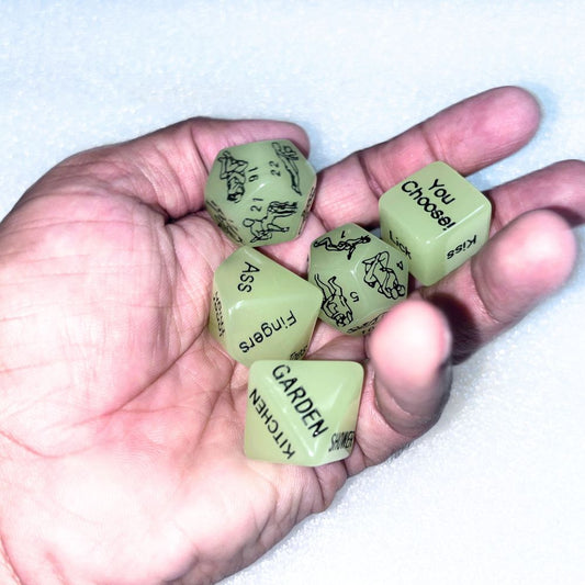 5 Piece Erotic Luminous Love Dice Set – Glow in the Dark Fun for Couples