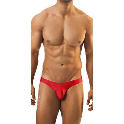 Men's Fleshly Black and Red Microfiber Brief Underwear