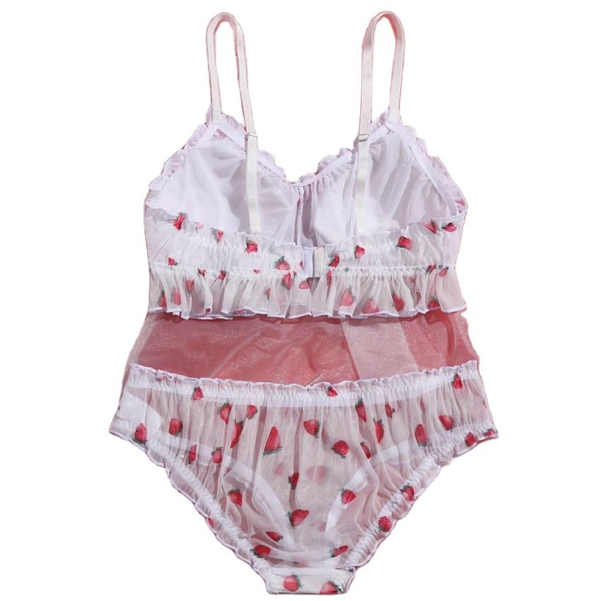 Sexy Strawberry Sheer Lingerie Set for Women