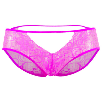 Men's Lace Fabric Free Size Brief Underwear - Multicolor
