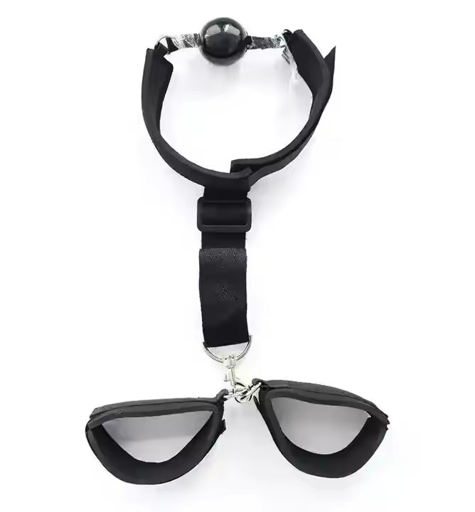 Open Mouth Ball Gag with Handcuffs Bondage for Couples