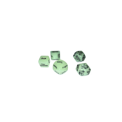 5 Piece Erotic Luminous Love Dice Set – Glow in the Dark Fun for Couples