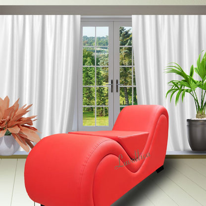 Exotic Red Lovemaking Chair with Centre Cushion – Designer Curve Sofa for Stability and Comfort | Luvottica