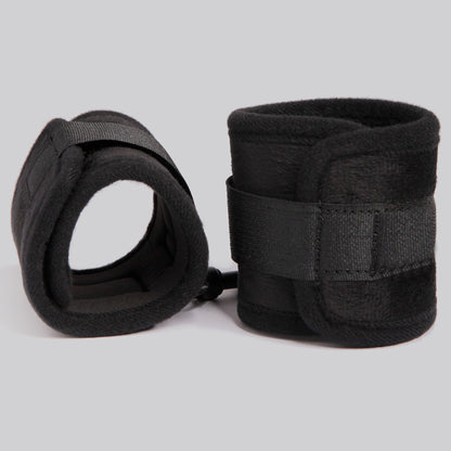 Luxurious Black BDSM Handcuffs - Adjustable and Durable Restraints