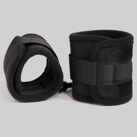 Luxurious Black BDSM Handcuffs - Adjustable and Durable Restraints
