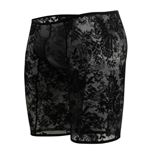 Men's Power Net + Lace Fabric Boxer Underwear