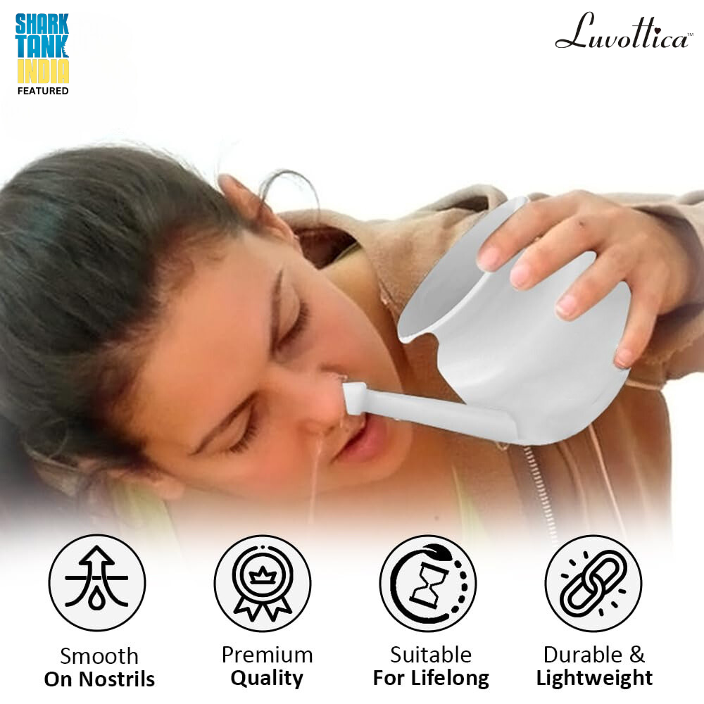 Jal Neti Pot for Sinus, Nose Irrigation and Cleaning | Plastic | Set of 2 Pcs