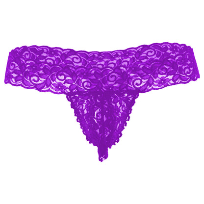 Men's Lycra Lace Free Size Thong Underwear