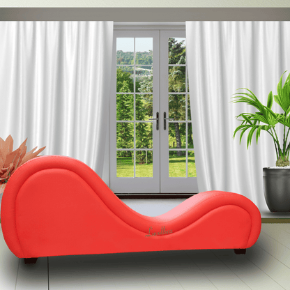 Exotic Red Leatherette Elite Kamasutra Chair – Contoured Support Sofa with Multi-Level Design | Luvottica