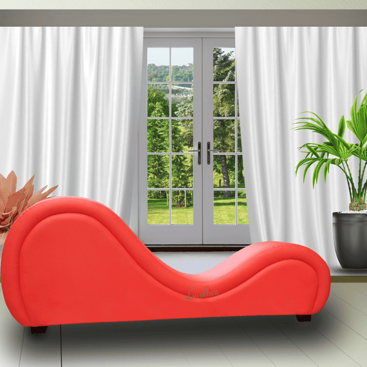 Exotic Red Leatherette Elite Kamasutra Chair – Contoured Support Sofa with Multi-Level Design | Luvottica