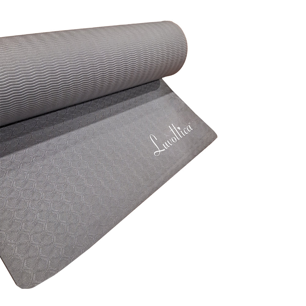Premium TPE Yoga Mat, 24 x 72 Inch - Non-Slip, Eco-Friendly, Extra Thick (6mm)
