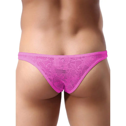 Men's Lycra Lace Free Size Brief Underwear - Black, Red, Light Pink, White